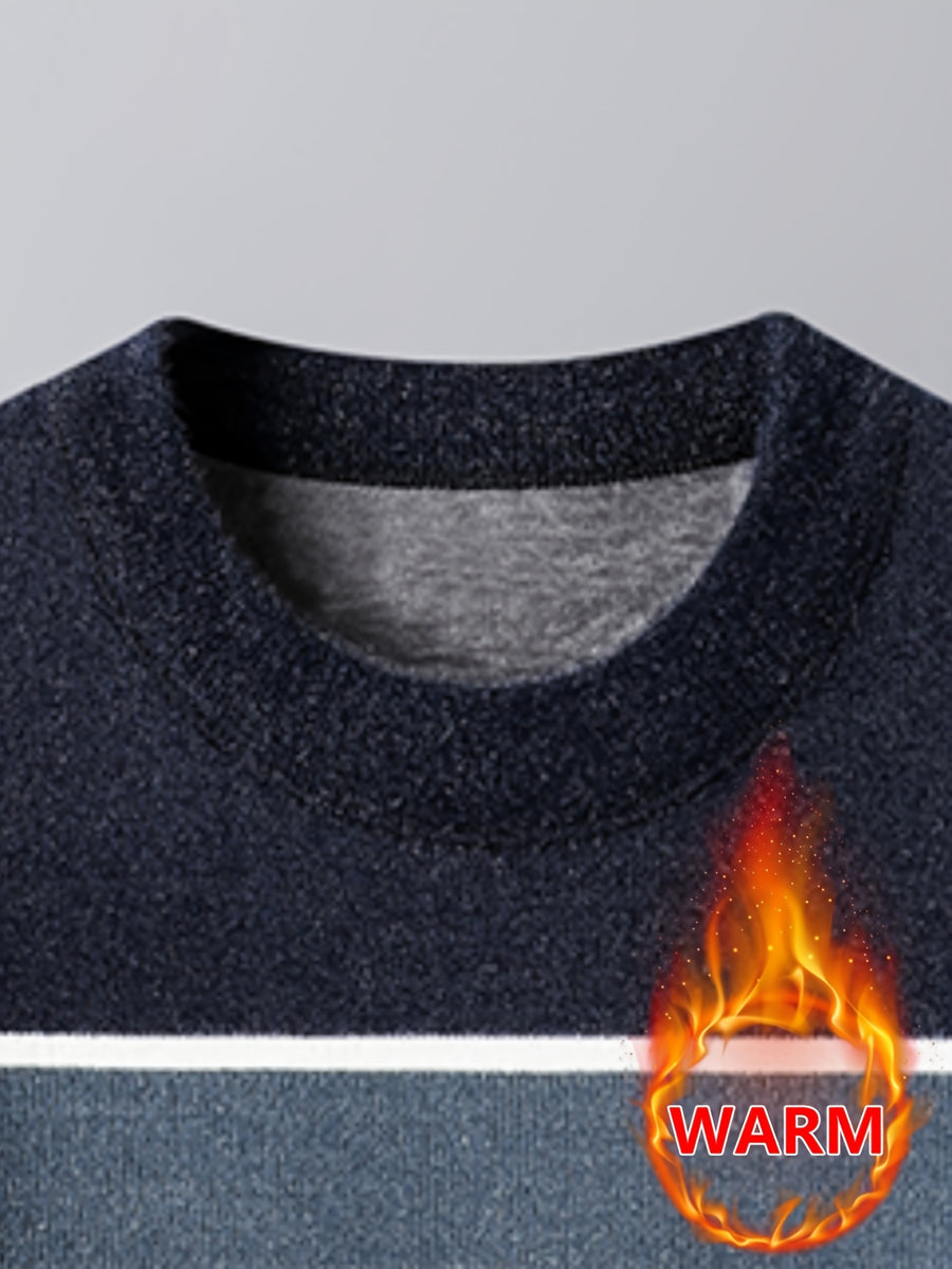 Minimalist Urban Fleece Round Neck Sweater Warm City Casual, Knit - Shangqing