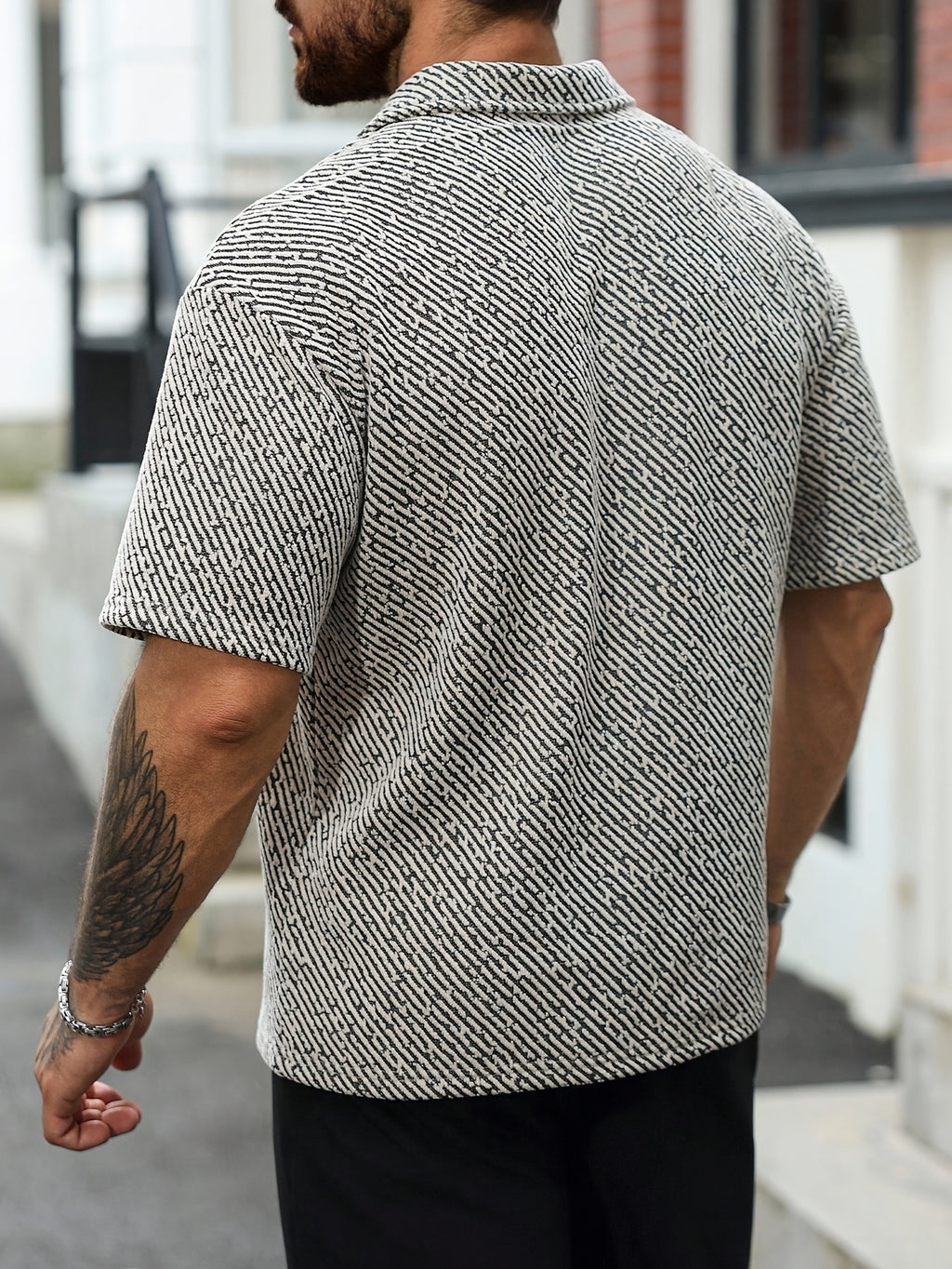 Men's Light Luxury Commuter Style Twill Texture Lapel Polo Shirt, Loose Fit, Slimming, Breathable, Short Sleeve, for Daily Shopping and Summer Outfits - Mixed colors
