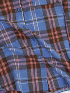 New Women'S Plaid Pattern Button-Pocket Casual Long Sleeve Shirt - Classic Versatile Casual Comfortable All-Season Elegant Shirt - Vibrant Blue
