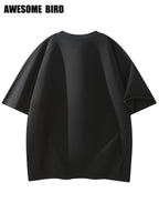 American Summer Couple Lightweight Quick-Drying Color-Blocking Half-Zip Raglan Sleeve Sports Short-Sleeved T-Shirt Men'S Training - Black
