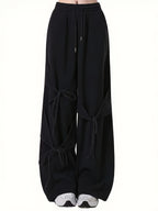 Women's Fashion Casual Long Pants - Black
