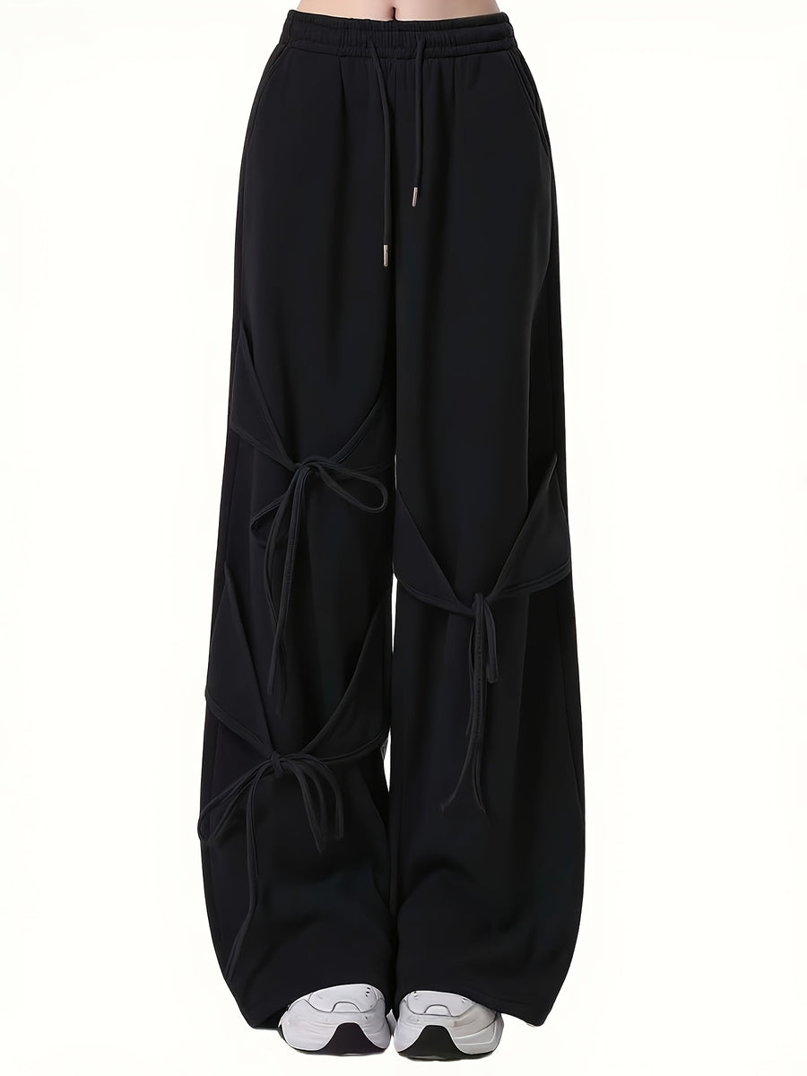 Women's Fashion Casual Long Pants - Black