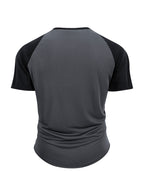 1 Men's Summer V-Neck Casual T-Shirt, Breathable and Lightweight Street Fashion Short-Sleeve Top, Daily Office Business Contrast Color Design Henley Shirt with Button- Collar, Suitable for Outings, Home, Work, Travel, Cycling, and Streetwear - Dark Gray