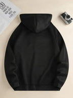 Cute Style Mickey Minnie Face Print Japanese Hooded Sweatshirt, Casual Comfortable Kangaroo Pocket Pullover Top - Black