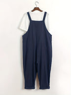 Loose Casual Back Overall Pants, European and American New Style - Blue