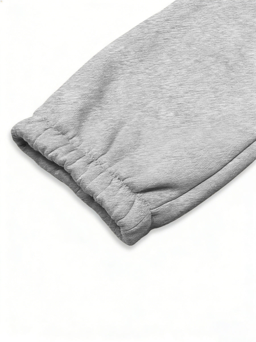 American High Street Style Mountain Triangle Geometric Three-Stripe Print Drawstring Ankle-Cinching Sweatpants for Women, Loose And, Jogging Pants, Soft And Comfortable, Non-Pilling, Versatile Casual Long Pants - Light Grey