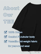 2026 Popular Trendy Brand Printed Short-Sleeve T-Shirt for Men, New Summer Style, Versatile Casual Top, Regular Fit, Pure, Machine Washable, Sizes S-2XL - Black