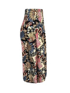 Women's Bohemian Print Pleated Waist Skort - Black Flowers