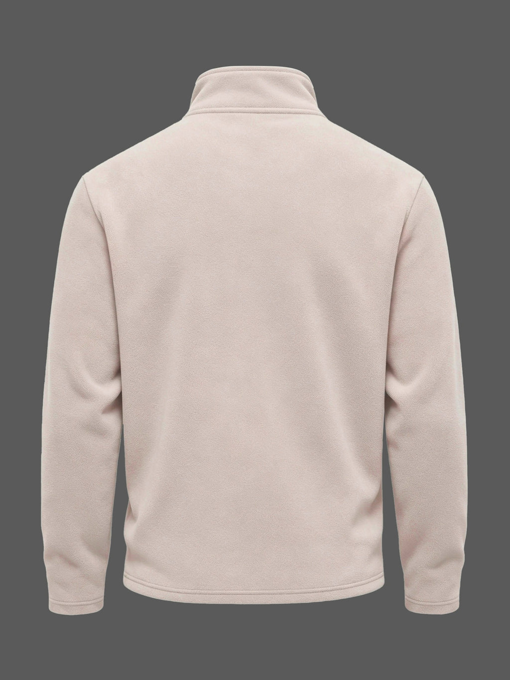 Josh Rose OBM Trendy Men's Solid Color Pure Velvet Fabric Long Sleeve Vintage Henley Shirt T-Shirt, Casual, Suitable for Autumn/Winter, Ideal for Men's Daily Wear, Stylish Slim-Fit Versatile Stand Collar Half-Zip Garment - Apricot