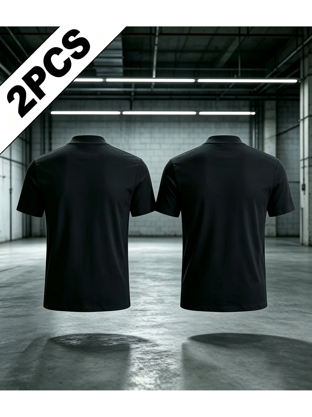 Men'S Solid Mock Neck Short Sleeve T-Shirt, Slim Fit Smooth Stretch Basic Tee, 95 Polyester 5 Spandex Breathable Fitted Mock Tshirt, Casual Daily Layering Top, Soft Wrinkle Resistant Short Sleeve Mock Neck Shirts for Men Workout Business Street - Black 2 Pack