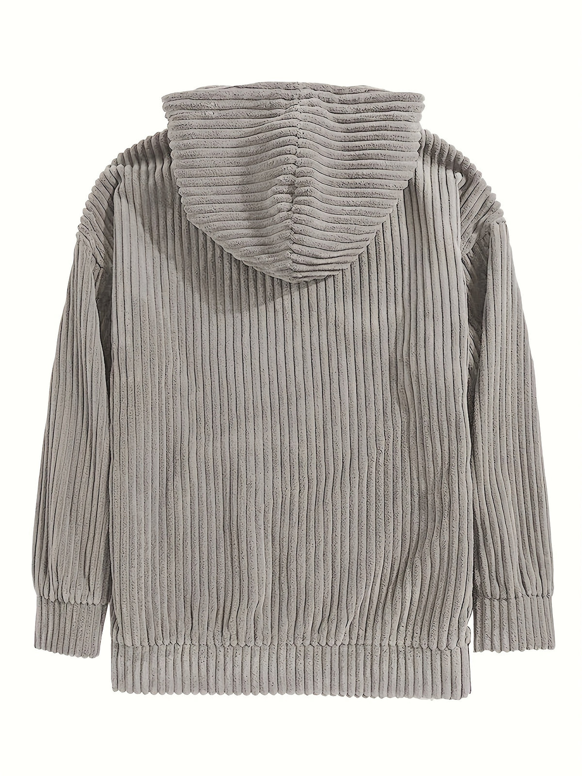 Men'S Hooded Sweatshirt - Loose Fit Pullover Hoodie, Long Sleeve Casual Sweater for Everyday & Formal Wear, Classic Hooded Sweatshirt for Men, Comfortable Clothing, Textured Fabric, Relaxed Fit Clothing - Grey