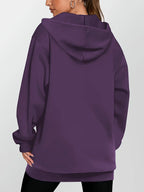Women's Fashion Zip-Up Hoodie - Purple