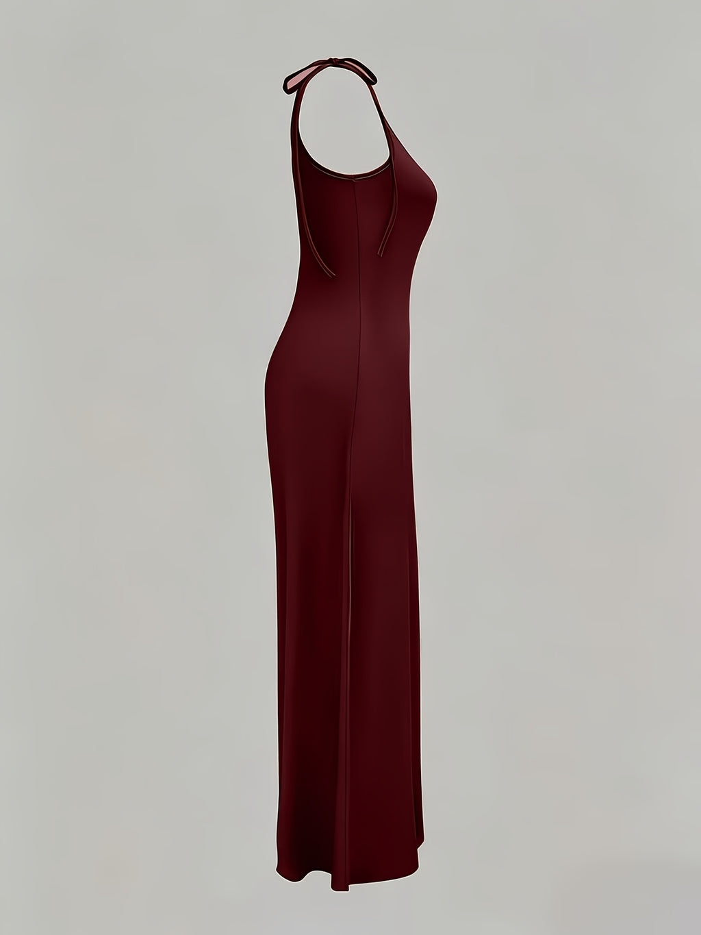 Bow-tie Slim-Fit Wide-Leg Jumpsuit - Deep Red