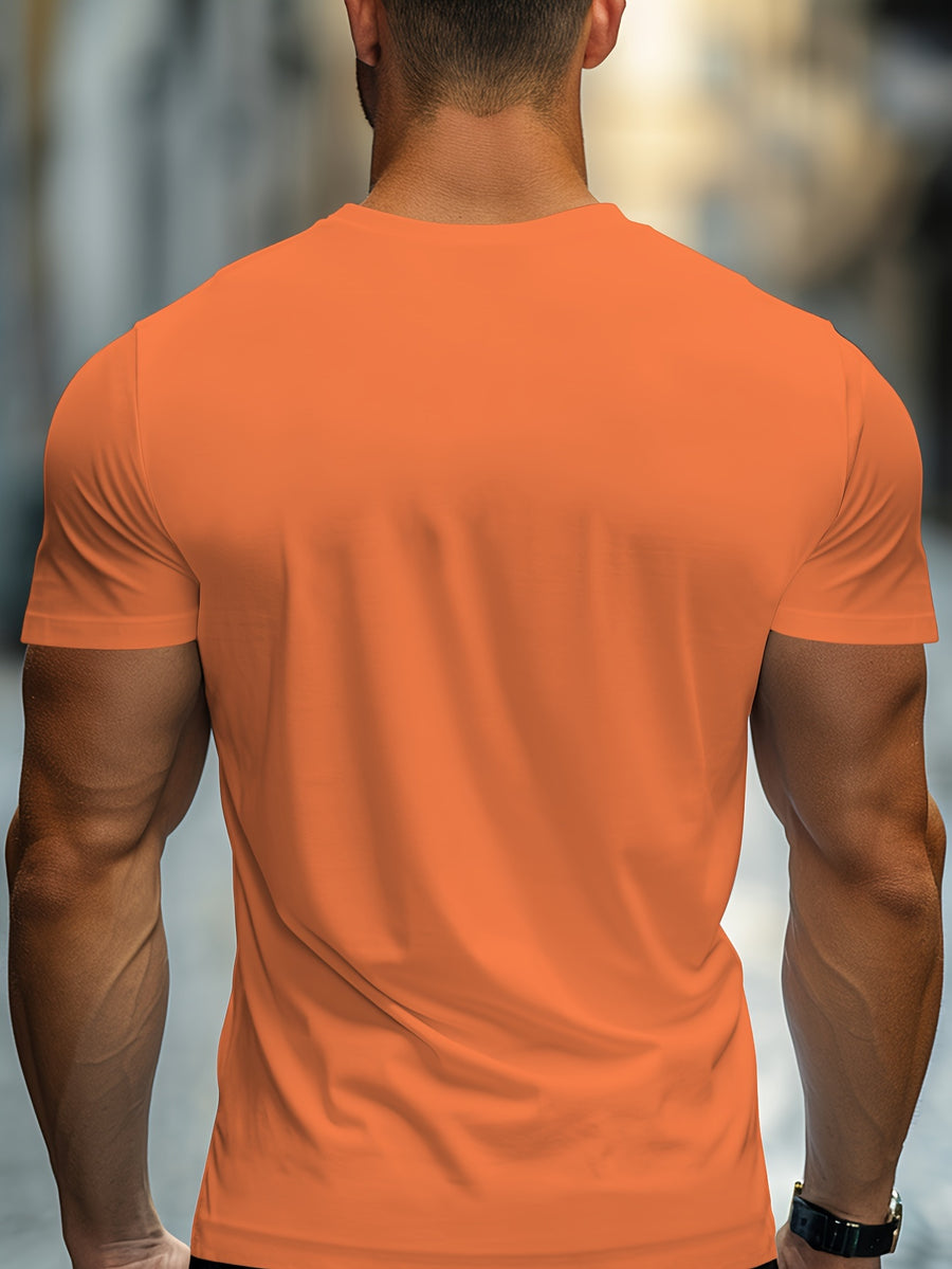 Unisex Trendy Letter Print Crew Neck T-Shirt, A Must-Have for Style Enthusiasts! Gradient FOCUS Design, Ultra Stylish & Streetwear-Inspired! Minimalist yet Versatile! - Champagne