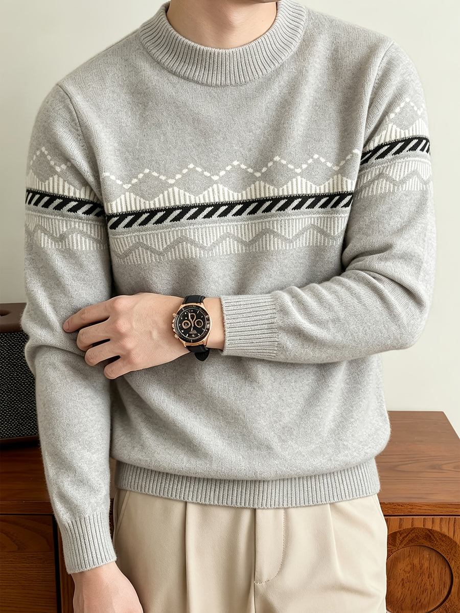 SENMEIGUO Autumn And Winter New Soft Glutinous Sweater Knitted Sweater Trendy Brand Interwoven Youth Loose Color-Blocked Hoodie Thread Coat - Khaki