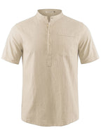 Men's Casual Shirt, Summer Short Sleeve, Lightweight and Breathable, Simple and Stylish, Versatile Casual Shirt - Khaki
