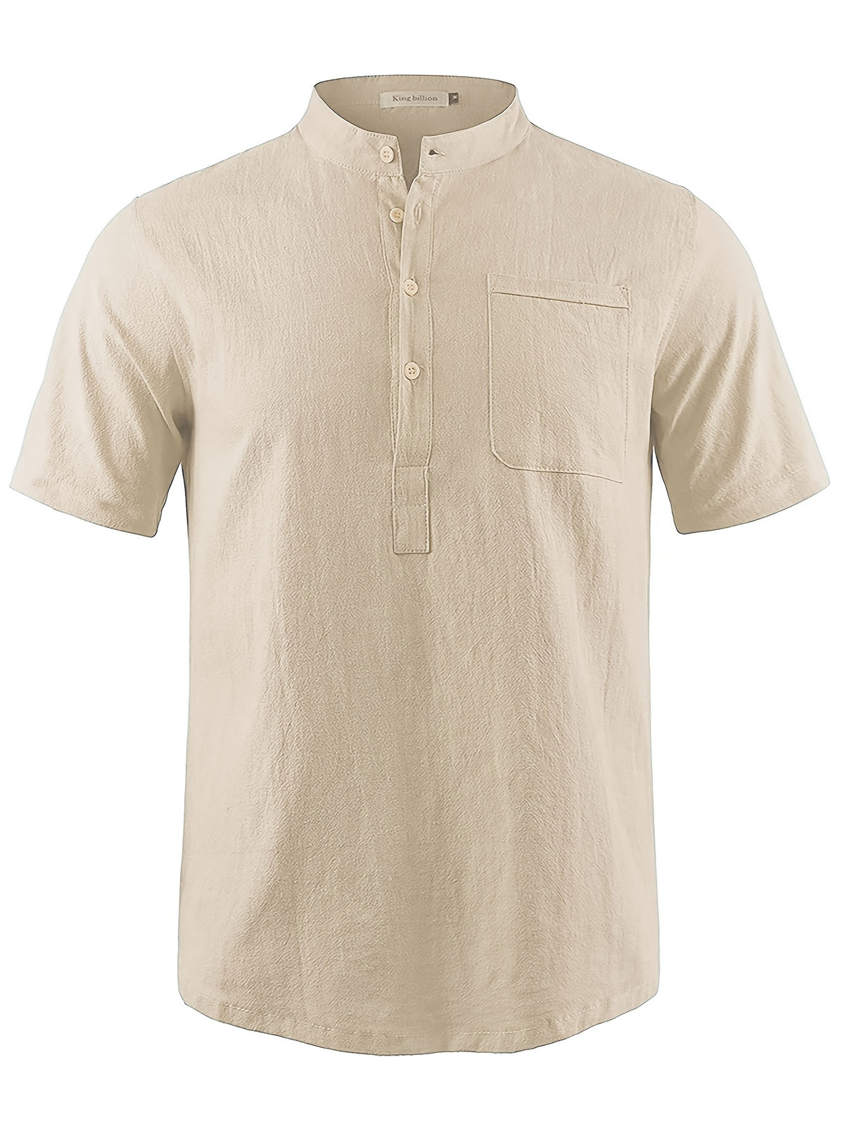 Men's Casual Shirt, Summer Short Sleeve, Lightweight and Breathable, Simple and Stylish, Versatile Casual Shirt - Khaki