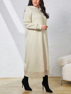 Plus Size - Plus Size - Plus-Size Long Hooded Sweatshirt - Apricot