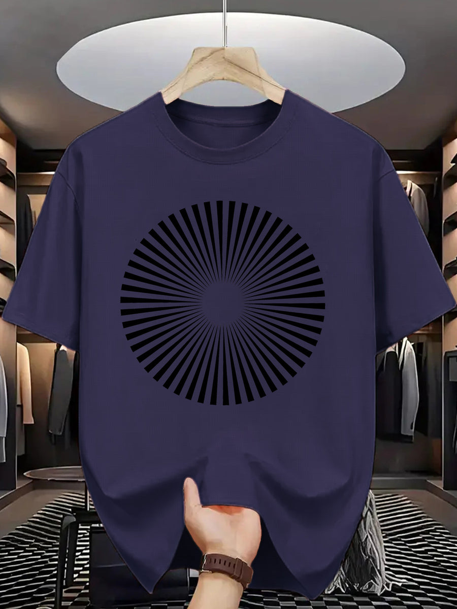 Trendy Printed T-Shirts for Men, Regular Standard Fit Comfortable Short Sleeve Casual Tee, Versatile Everyday Fashion Outfit Top - Royal Blue
