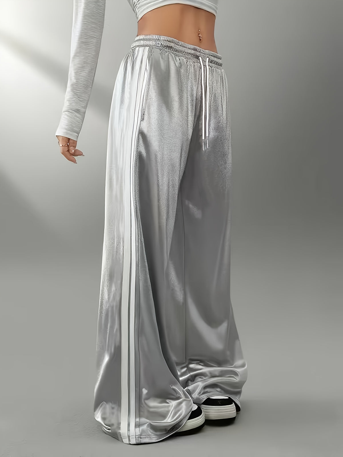 (ZJ0910008) Women's Fashion Casual Long Pants - Grey
