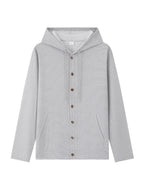 New Fall Winter Men'S Cardigan Hoodie - Button-Front Sporty Casual Sweatshirt, Soft And Comfortable, Versatile Streetwear Gentleman Top Winter Clothes for Men - Grey