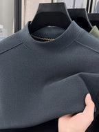 Men's Half-turtleneck Base Layer, Suitable for Wearing Alone in Early Autumn or as a Warm Inner Layer in Late Winter, Adaptable for Both Business and Casual Styles. -SINBOS - Dark Gray