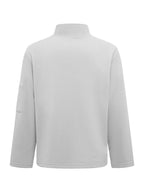 Men'S Autumn Winter New Fleece Lined Stand Collar Zipper Jacket, CAT Letter Print Long Sleeve Jacket, Multi-Pocket Design Casual Commute Trendy Top - Light Grey