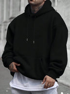 Men'S Casual Hooded Sweatshirt with Graphic - "It'S Not Over Until You Quit" Design, Thick Sportswear, Long Sleeve, Regular Fit, Ideal for Spring/Fall, Autumn Casual Wear|Casual Style Hoodie| Sweatshirt - Black
