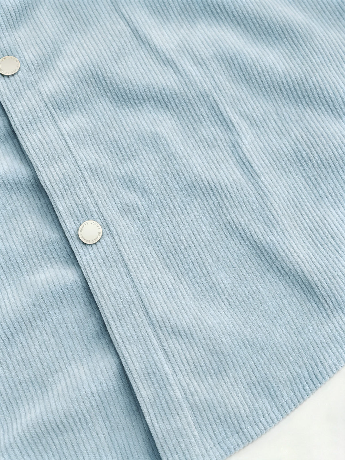 Spring/Autumn Trendy Bad Boy Fashion Preppy Style Pocket Patchwork Long Sleeve Corduroy Casual Outerwear - Light Blue