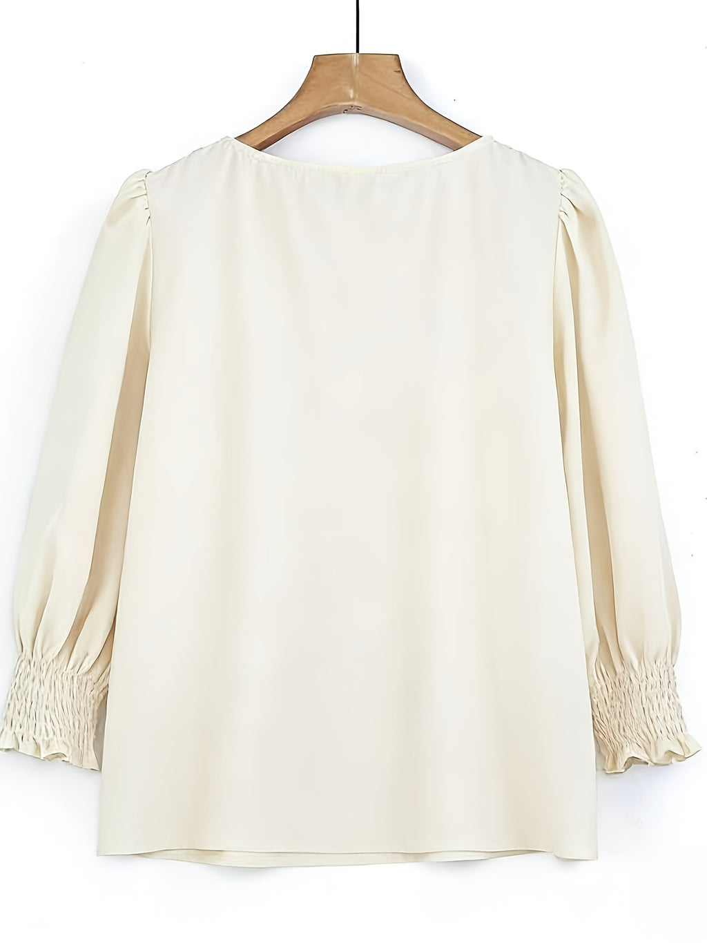 2503 Women's Casual Minimalist Solid Color Shirt Top - Apricot