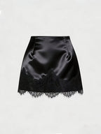 Women's Hot Summer Outfit, New Fashionable and Elegant Women's Skirt, Versatile and Sexy Lace Mini Skirt - Black