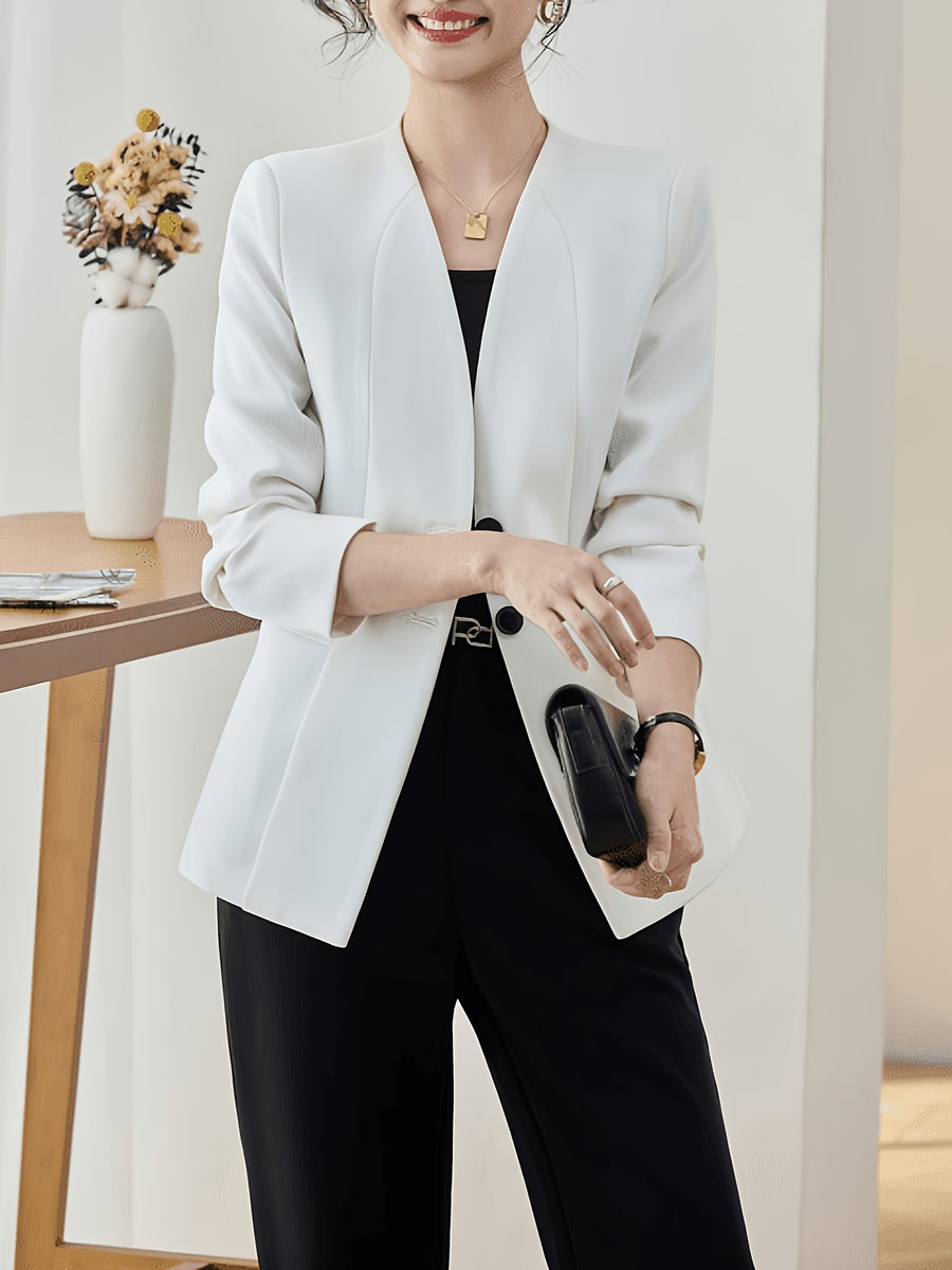 2026 New Autumn and Winter Women's Elegant Suit, Suit Jacket, Formal Workplace Commuting, Business Ladies, Suitable for Commuting to Work - White