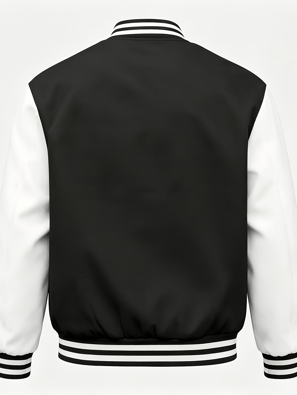 Classic Campus Style Men'S Casual Campus Fashion Youthful Bright Fashion Zipper Pocket Baseball Jacket - Black