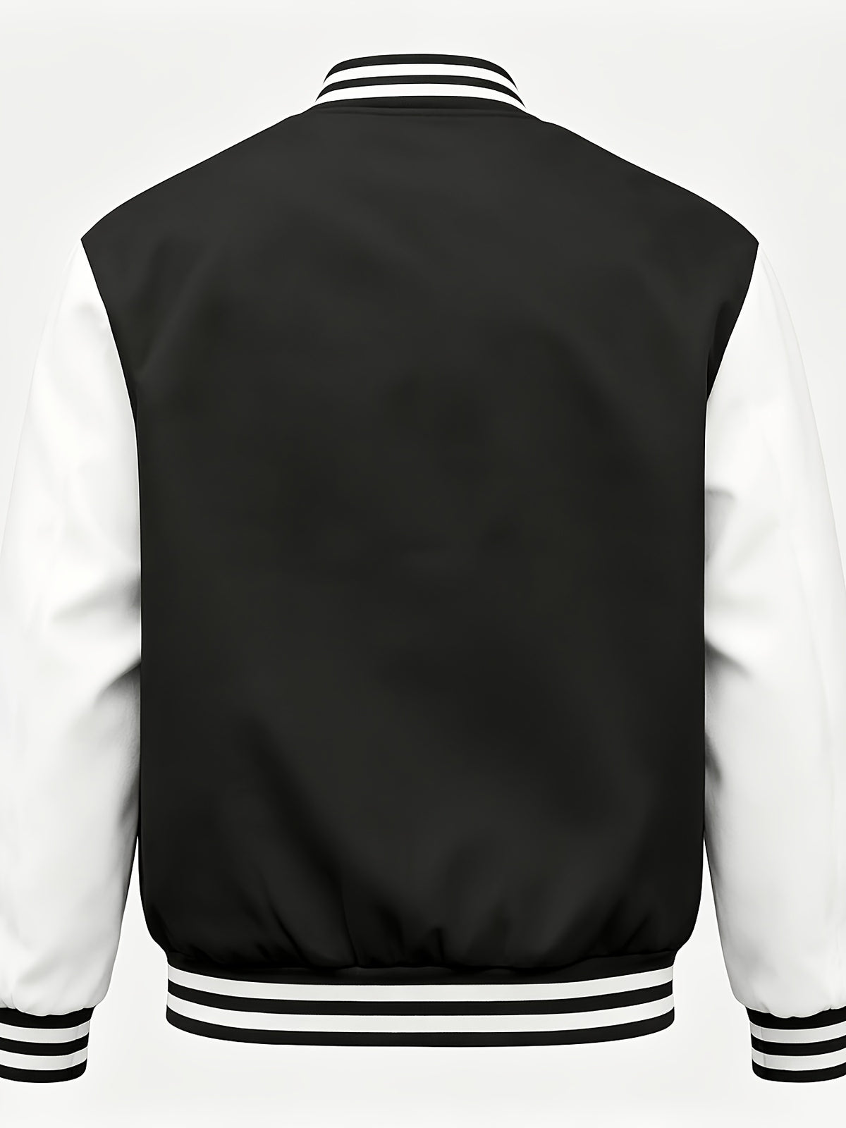 Classic Campus Style Men'S Casual Campus Fashion Youthful Bright Fashion Zipper Pocket Baseball Jacket - Black