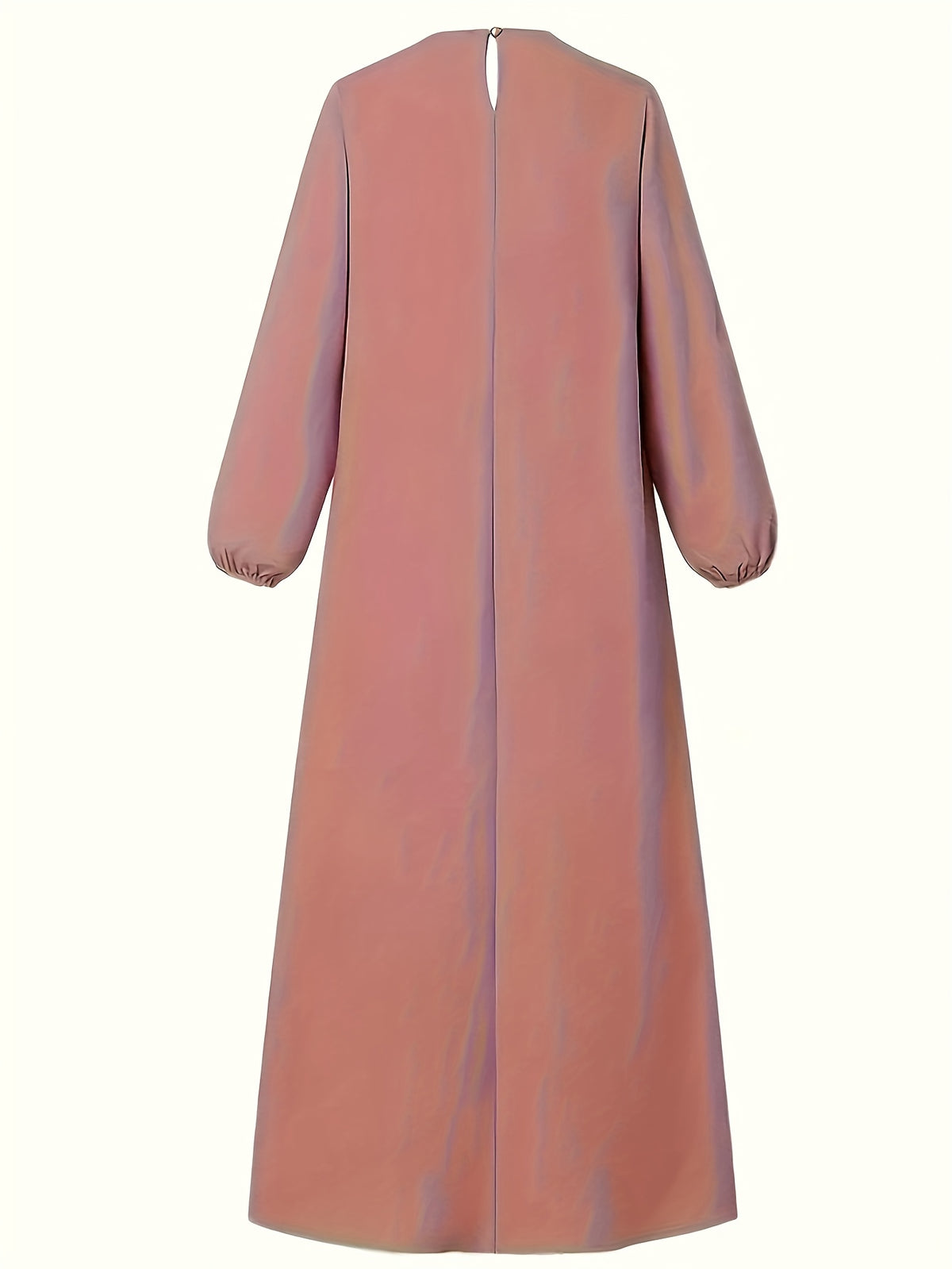 Women's Elegant Longrobe Dress - Flattering Fit Long Sleeve Formal & Everyday dress, Machine Washable All-Season Robe-like Outfit for Women, Long Sleeve Dresses, Versatile Attire, Round Neckline, Durable Material, Stylish Women - pink