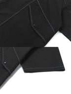 Zhiyu OBM Men's Multi-Color Workwear Short-Sleeve Shirt Jacket, Functional Topstitch Design Casual Outdoor Shirt, Cool and Stylish Must-Have Shirt Jacket for Boys - Black