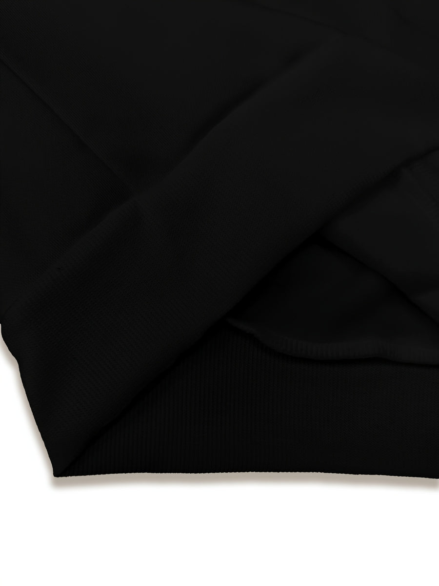 Fashion Spring Autumn Casual Long Sleeve V-Neck Sweatshirt And Pants Two-Piece Set, Casual Long Pants Suit - Black+black