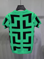 Cross-border New Men's Outdoor Short-sleeve Round-neck Knit Pullover Sweater - Green
