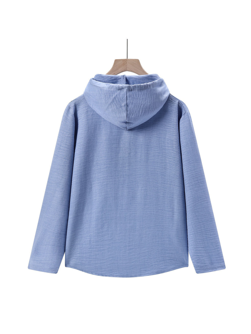 Men'S Breathable Hooded Long Sleeve Beach Henley Base Shirt - Light Blue