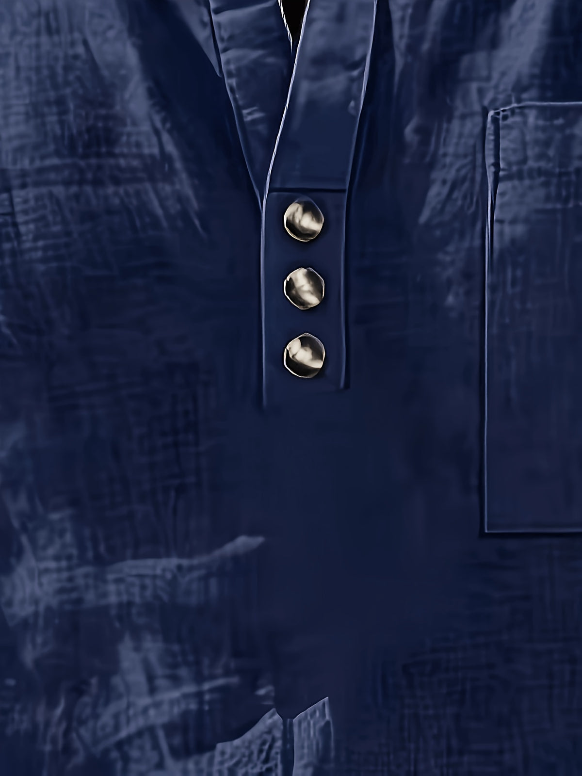 Men's Fashionable Polo Collar Breathable and Comfortable Casual Short-Sleeve Shirt - Navy Color