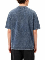 Spring Summer Fall New 240G Heavyweight Denim Washed T-Shirt Pocket Style Short Sleeve Loose American Vintage Trendy Brand Short Sleeve T-Shirt Men'S T-Shirt - Light Blue