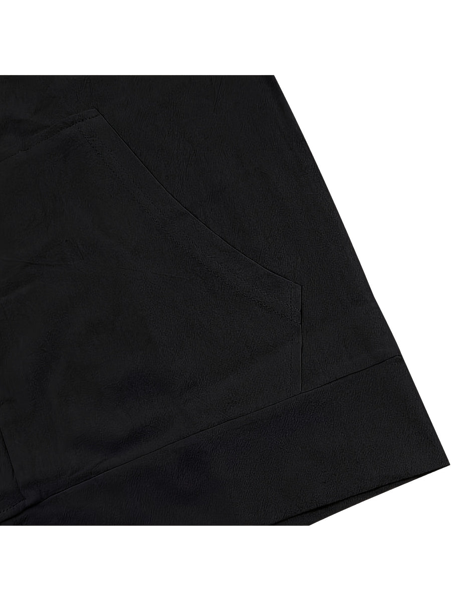 Men'S Casual Fashion Solid Color Long Sleeve All-Match Sweatshirt - Black