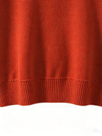 Men'S Round Neck Short Sleeve Knit Sweater English Casual Base Layer Top - Brick Red