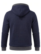 2pcs Men'S Fashion Hoodie Set, Autumn Winter Casual Versatile Long Sleeve with Hood, Multi-Color Available, Ideal for Holiday Gifts - Gray Blue