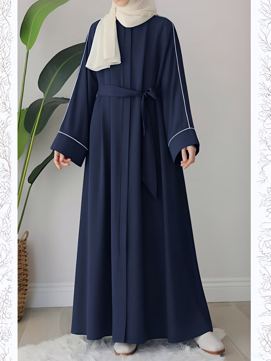 Elegant Comfortable Solid-Colored Robe 8356 - Navy Color