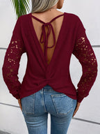 Women's Backless Top - Deep Red