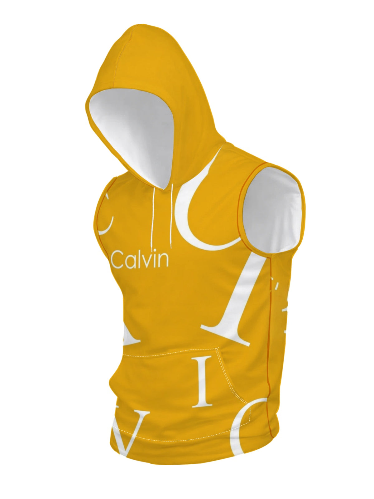 Men's Sleeveless Hooded Sports Top Fashion Yellow And White Color Block Letter Print Gym Wear Breathable Comfortable for Daily Training Casual Versatile Trendy Top - Mixed colors