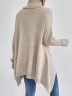 New Autumn and Winter Women's Casual Long Sleeve High Neck Pullover - Khaki