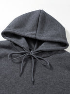 4-Pc Men'S Solid Color Casual Hooded Sweatshirt, Drawstring Hoodie, Spring/Autumn Fashion Sporty Long Sleeve Pullover, Outdoor Activities And Daily Casual Wear - 4pcs-Dark Gray+Light Gray+Khaki+Red