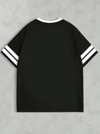 Plus Size - Plus Size - Women'S Round Neck Printed Jersey T-Shirt - Round Neck Casual Top - Lightweight Jersey T-Shirt Suitable for All Seasons - Black